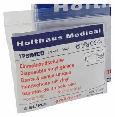 Image de YPSIMED Gants jetables vinyle - 4 pièces | Paquet (4 pièces)
