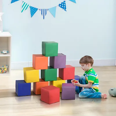 Produktbild von HOMCOM Bausteinset 12er-Set Schaumstoff Bauspielzeug für 1-3 Jahre alt Kinder