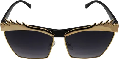 Produktbild von Retro Sonnenbrille - Augenbrauen - gold - schwarz