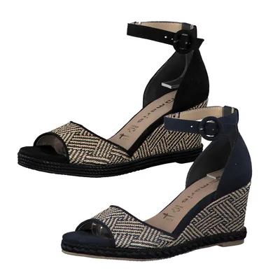 Produktbild von Tamaris 1-28361-24 Damen Sandalen Keilabsatz Sandaletten , Größe:38 EU, Farbe:Schwarz