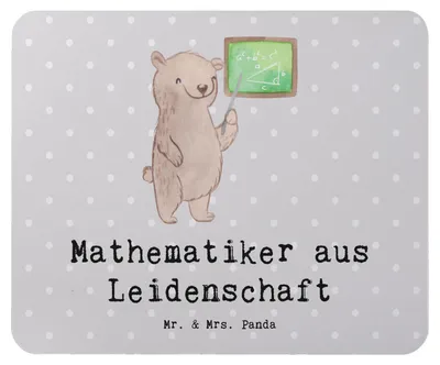 Produktbild von Mr. & Mrs. Panda Mousepad Mathematiker Leidenschaft - Grau Pastell - Geschenk, Bachelor, Witzig, computer, Master, Mouse Pad, Spruch, Lustig, Mauspad, mausteppich, pc