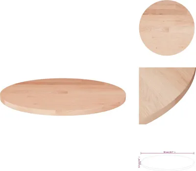 Produktbild von vidaXL Runde Tischplatte Ø50x1,5 cm Unbehandeltes Massivholz Eiche -  Tischplatten
