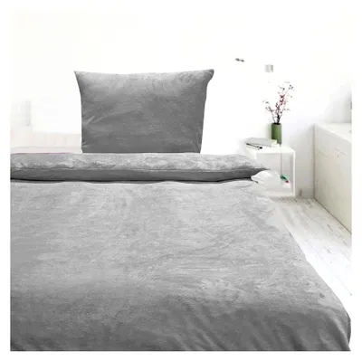 Produktbild von Teddy Bettwäsche 135x200 cm Kuschelige Garnitur in Silber Grau