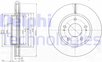 Produktbild von 2x DELPHI Bremsscheibe BG4147 für MITSUBISHI Lancer VII Kombi (CS_W CT_W) 276mm