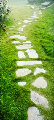 Produktbild von Türtapete Türposter Steinweg im Grünen - Größe: 93 x 205 cm