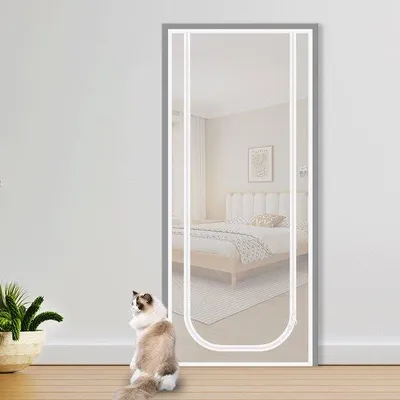Obrázek produktu pro Kočičí dvířka 80 x 210 cm, bílá, s ochranou proti komárům, bezpečná