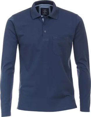 Produktbild von REDMOND Casual Herren Polo-Shirt Langarm Regular-Fit Jersey Marine 3XL