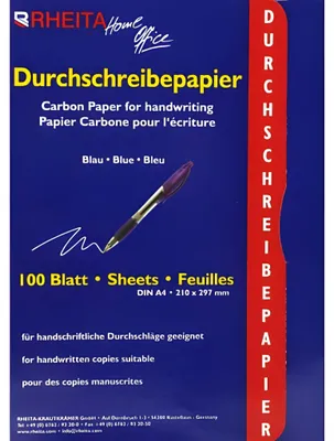 Produktbild von RHEITA 8173-100 Durchschreibepapier - A4, 100 Blatt, blau
