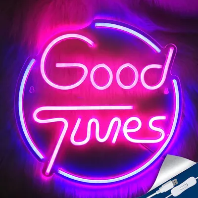 Produktbild von Good Time Neonlicht Dekoleuchten Leuchtschild Neon Schild Neon Sign, LED Leuchtreklame Wanddekoration für Gaming Zimmer Schlafzimmer Wand Bar Hochzeit Party Geschenke Deko