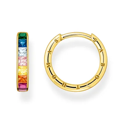 Produktbild von Thomas Sabo Creolen Damen Bunte Steine Pavé Vergoldet CR668-996-7