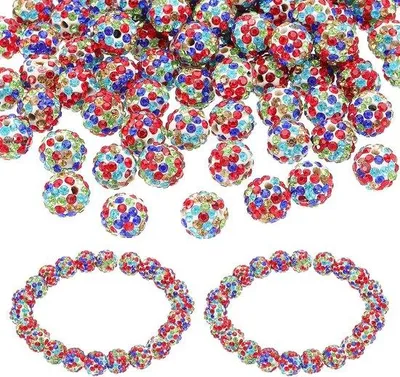 Produktbild von Strasskralen-Set - Disco-Strass - DIY-Schmuck - Polymeerklei - 8mm - 150er - Weiß