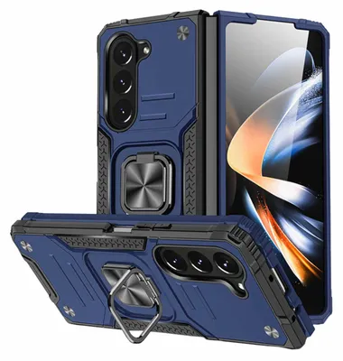 Image de Étui de protection avec anneau magnétique Armor pour Samsung Galaxy Z Fold5 5G, bleu
