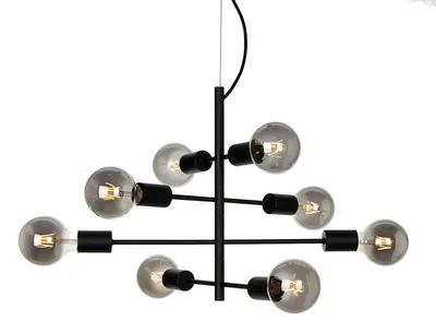 Zdjęcie produktu dla Żyrandol Portel czarny 8xE27x40W metal wym:150x55x55cm IP20 Italux