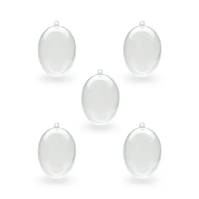 Produktbild von Kunststoffeier transparent glasklar teilbar zum Basteln und Bemalen  in 3 Längen Wählbar 60 | 80 | 100mm  , Größe:80 mm | 5 Stk.