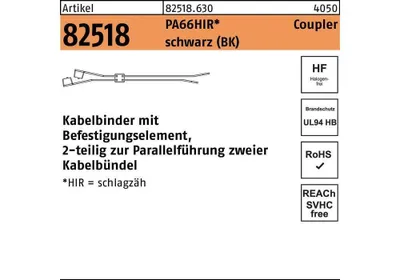 Produktbild von Reyher Kabelbinder 82518 PA66HIRHS sw 4,6x200 (500 Stück)