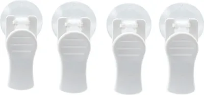 Immagine prodotto di INF Ganci con clip a ventosa, confezione da 4 Bianco