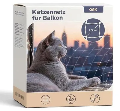 Zdjęcie produktu dla Siatka ochronna dla kota na balkon okno polipropyleńowa bez wiercenia