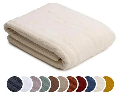 Produktbild von Badetuch Bio Baumwolle, Serie Marseille, 770 gr. / m², 100 x 150 cm, , 60 Grad, saugstark, schnelltrocknend, Farbe: Creme