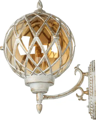 Produktbild von Wandlampe außen in Weiß Gold Vintage Rustikal KAIRO Außenleuchte Lampe