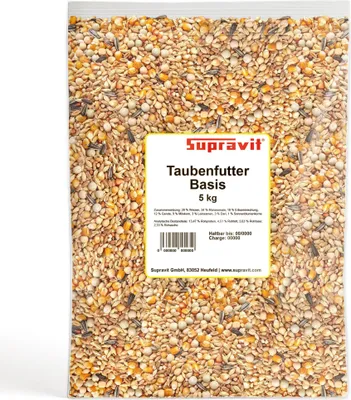 Produktbild von Supravit Taubenfutter Basis 5 kg | Körnermischung Ganzjahresfutter für Tauben aus hochwertigen Saaten & Getreide