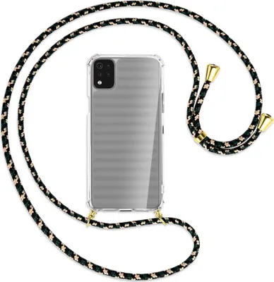 Produktbild von Handykette Backcover-Schutzhülle mit Band (Metall goldfarben) für LG K42 LM-K420 - camouflage