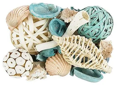 Maritimes Potpourri 500 g, türkis, mit Muscheln