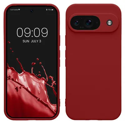 Produktbild von kwmobile Handyhülle für Google Pixel 9 Hülle - weiches Handy Silikon Case - Schutzhülle Cover - Rhabarber Rot