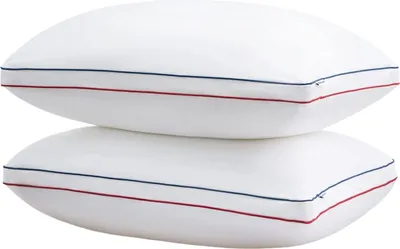 Produktbild von Bettkissen fürs Bett, Bettkissen Queen-Size 2er-Set, weiche, flauschige Hotelkissen mit Zwickel-Design, Kissen mit alternativer Daunenfüllung (20" x 28")