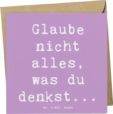 Produktbild von Mr. & Mrs. Panda Klappkarte Spruch Selbstvertrauen und Klarheit - Lavendeltraum - Geschenk, positiv, faltkarte, Selbstliebe, Gefühl, Zitat, anlasskarte, inspirierend