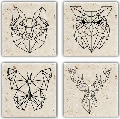 Produktbild von Hermia Concept, TBA7436502835841, Glasmatte (4 Stück), Mehrfarbig, 100 % NATURSTEIN, 10 x 10 x 1 cm