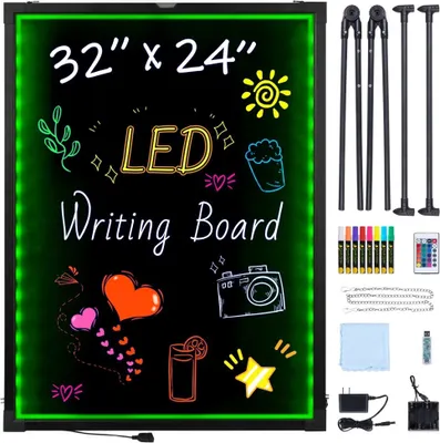 Zdjęcie produktu dla Tablica informacyjna LED - Podświetlana tablica do pisania - Wymazywalna tablica świetlna 598x798 mm - Idealna do celów reklamowych i informacyjnych