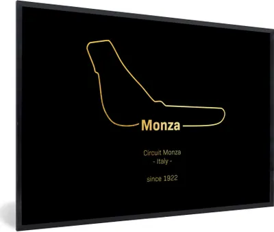 Produktbild von MuchoWow® Gerahmtes Poster Monza - Formel 1 - Rennstrecke 90x60 cm - Poster mit Schwarzem Bilderrahmen Wandposter Rahmen Foto Bilder - Fotorahmen - Foto-Plakat
