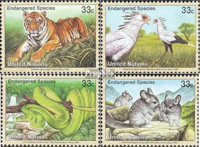 Produktbild von Briefmarken UNO - New York 1999 Mi 815-818 (kompl.Ausg.) postfrisch Gefährdtete Tiere