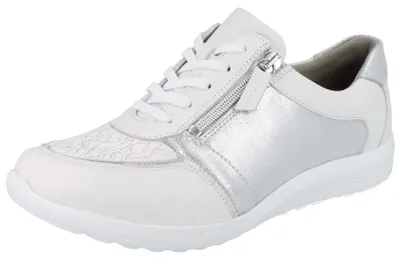 Produktbild von WALDLÄUFER Orthotritt M Ira Damen Schnürschuhe weiß beige silber Leder Textil - Größe:: UK 6
