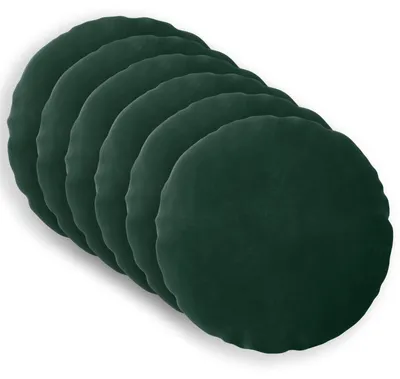 Image de vidaXL Coussins avec taies HEERLEN, lot de 6, vert foncé, velours