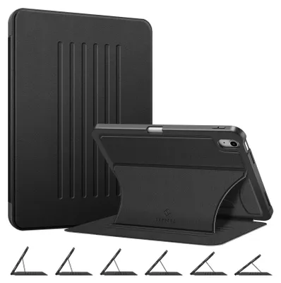 Produktbild von Fintie Hülle für iPad 11./ 10. Generation 2025/2022 11”/10.9" mit Stifthalter, Robustes Gehäuse, Soft TPU Rückseite Abdeckung Multi-Winkel Betrachtung mit magnetischer Standfunktion, Schwarz