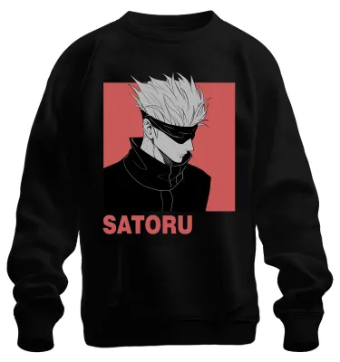 Produktbild von SATORU GOJO Jujutsu Kaisen Anime Ästhetik Fan Geschenk Sweatshirt Pullover, Schwarz, S