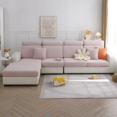 Produktbild von (Rosa, Einzelsitz) Couchkissenbezüge für Schnittsofas, elastischer, weicher, rutschfester Sofabezug, Möbelschutz, Sofabezug, Sofabezug, Möbelschutzbezug