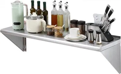 Produktbild von Famanu Kräuterregal Wandregal 1219 x 356 x 63 mm - Edelstahl, bis 158 kg belastbar