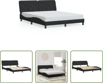 Obrázek produktu pro The Living Store Rám postele s čelem černý 160x200 cm sametový