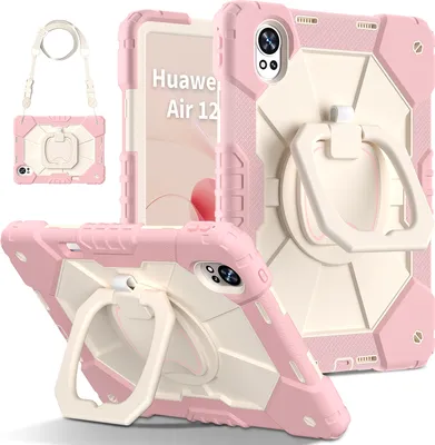 Produktbild von Hülle für Huawei MatePad Air (2024) 12.0 Zoll Robuste Tragbare Schutzhülle mit Ständer, Handgurt und Schultergurt Pink