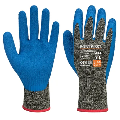 Obrázok produktu pre Latexové rukavice Portwest A611 Aramid HR Cut Protection Black/Blue Veľkosť XL