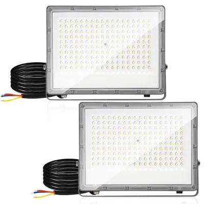 Immagine prodotto di Eikuavons, faretto LED da esterno, 150W, grado di protezione IP65, realizzato in alluminio per uso esterno e industriale, luce bianca fredda 6000K, confezione da 2
