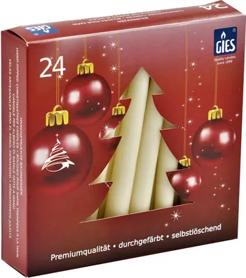 Produktbild von Gies Baumkerzen selbstlöschend, 24er Box, Creme Champagner