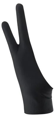 Produktbild von Zeichenhandschuhe für Links- und Rechtshänder, Damen und Herren, 2 Finger, Einheitsgröße, für Künstler (4 Stück - Schwarz)