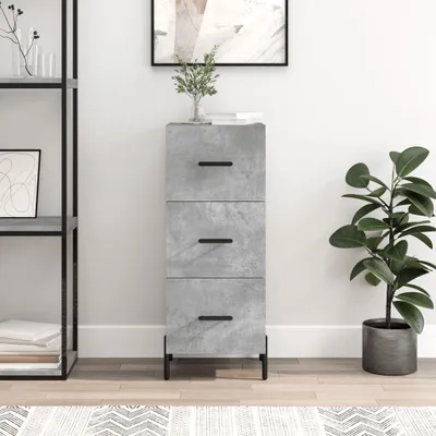 Obrázek produktu pro vidaXL Příborník betonový šedý 34,5x34x90 cm odvozený výrobek ze dřeva
