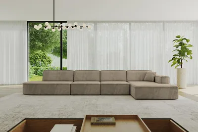 Produktbild von ALTDECOR Ecksofa in L-Form IREA-L3-v4 412x165x77 cm Braun Corner Sofa Eckcouch Couch Wohnlandschaft Cauchsofa