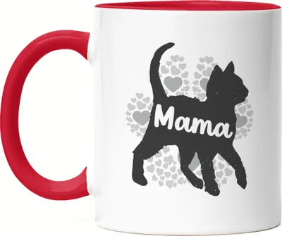 Produktbild von Katzen Mama Tasse Rot Katzenbesitzer Katzenmama Katzenliebhaber Katzenbesitzer Muttertag