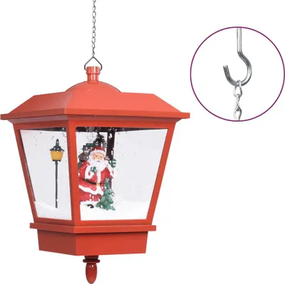 Image de Lampe suspendue de Noël lumière LED Père Noël Rouge 27x27x45 cm