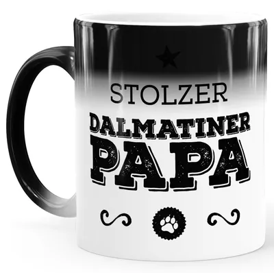 Produktbild von Zaubertasse Farbwechsel Tasse Stolzer Dalmatiner Papa Besitzer Hundepapa Hundebesitzer Hundeliebhaber Dog MoonWorks® weiß Magic-Tasse